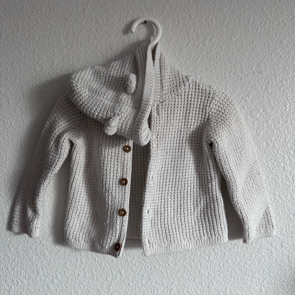 Knit beige 6-12 month baby cardigan